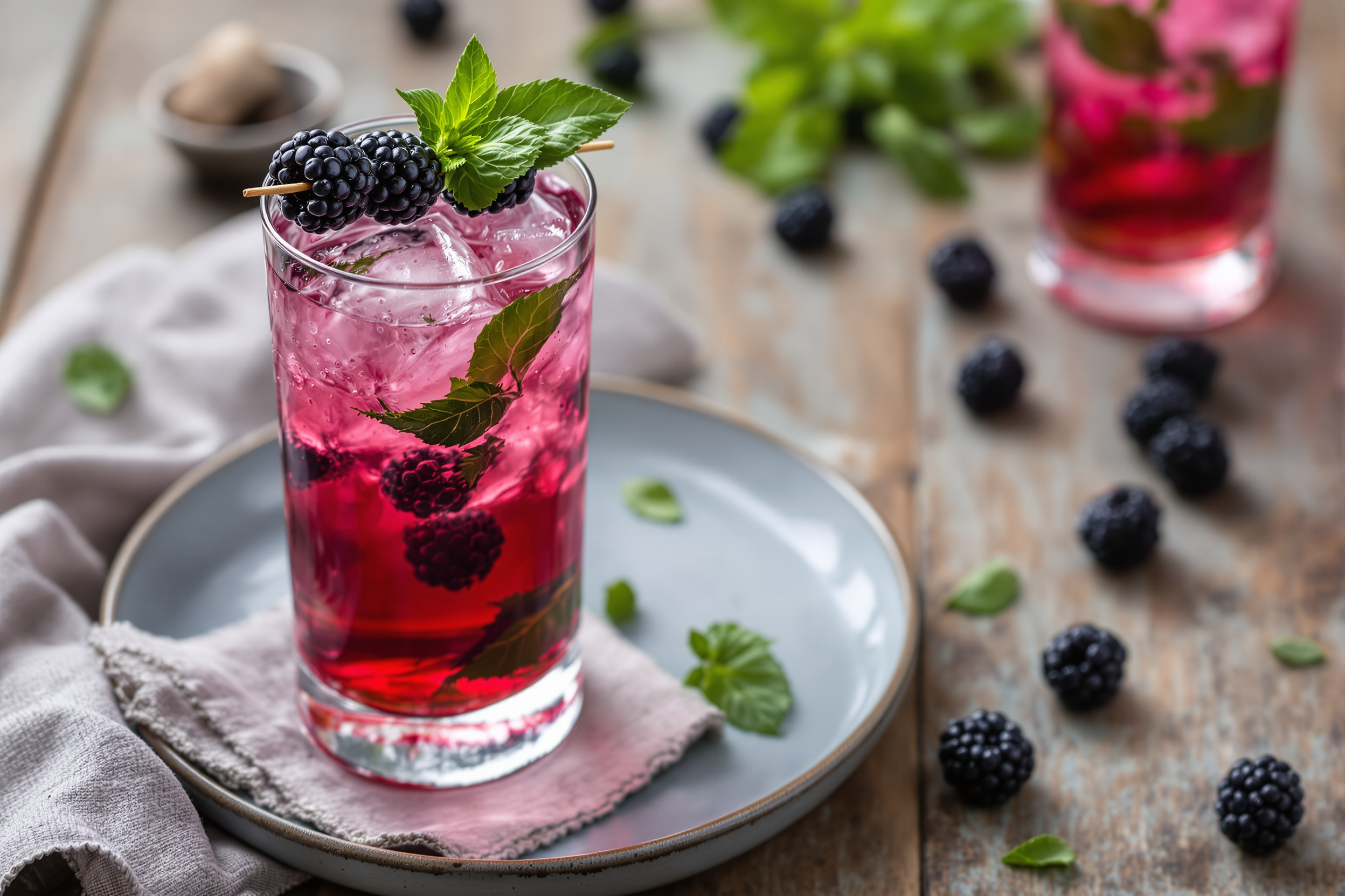 blackberry basil mocktail