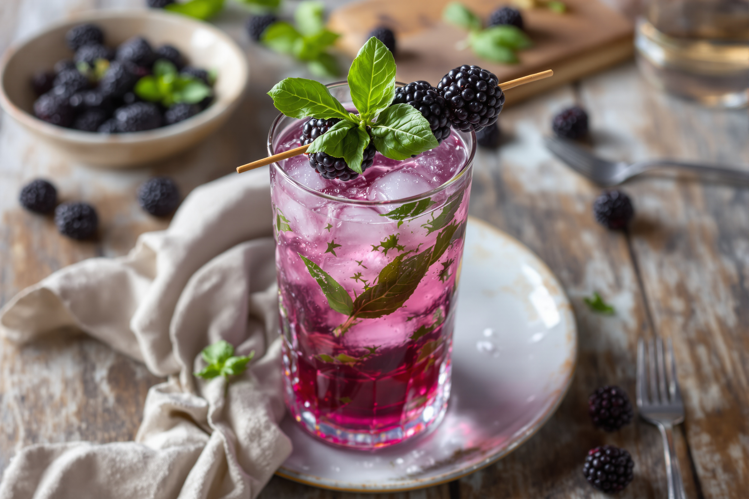 blackberry basil mocktail