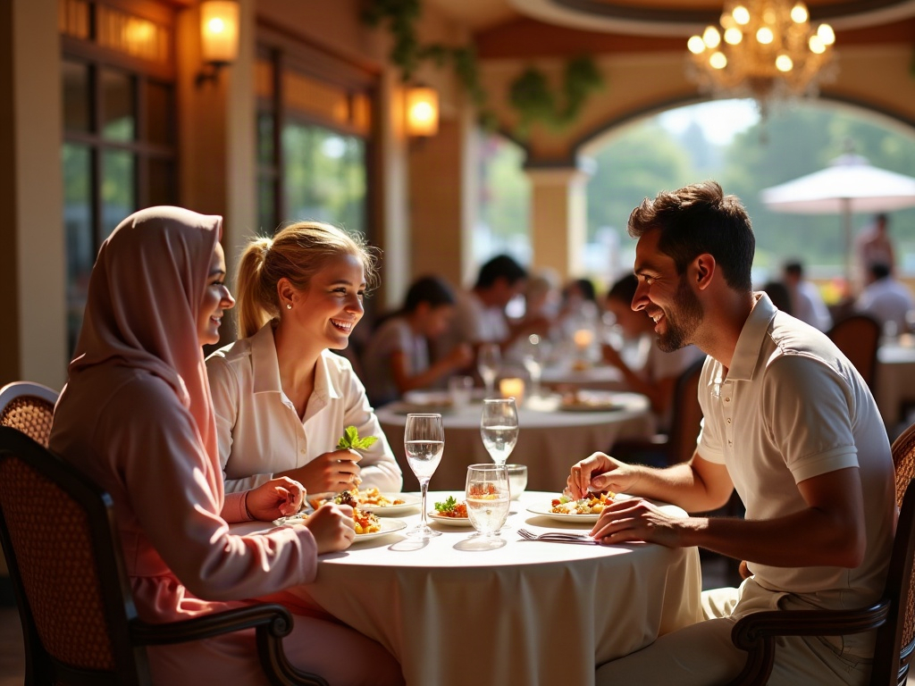 A family excitedly engaging with an interactive theme park element, demonstrating multi-generational appeal.