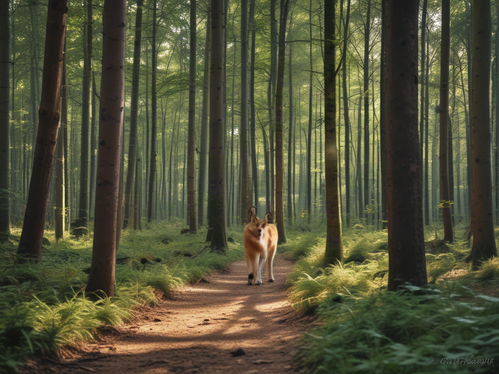 Ich gehe im Wald spazieren