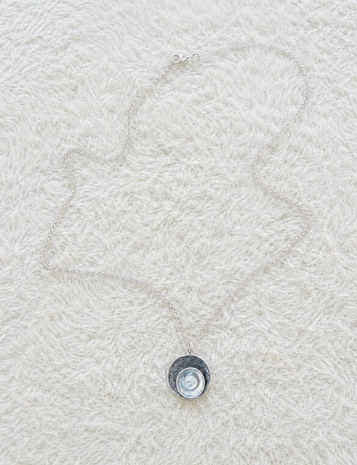 Silver-Tone Layered Spiral Pendant Necklace