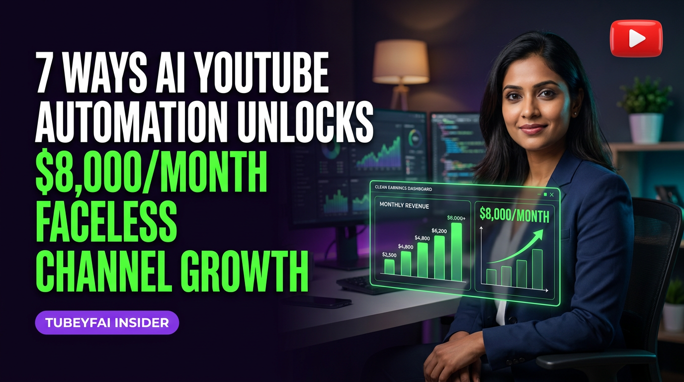 7 Ways AI YouTube Automation Unlocks $8,000/Month Faceless Channel Growth