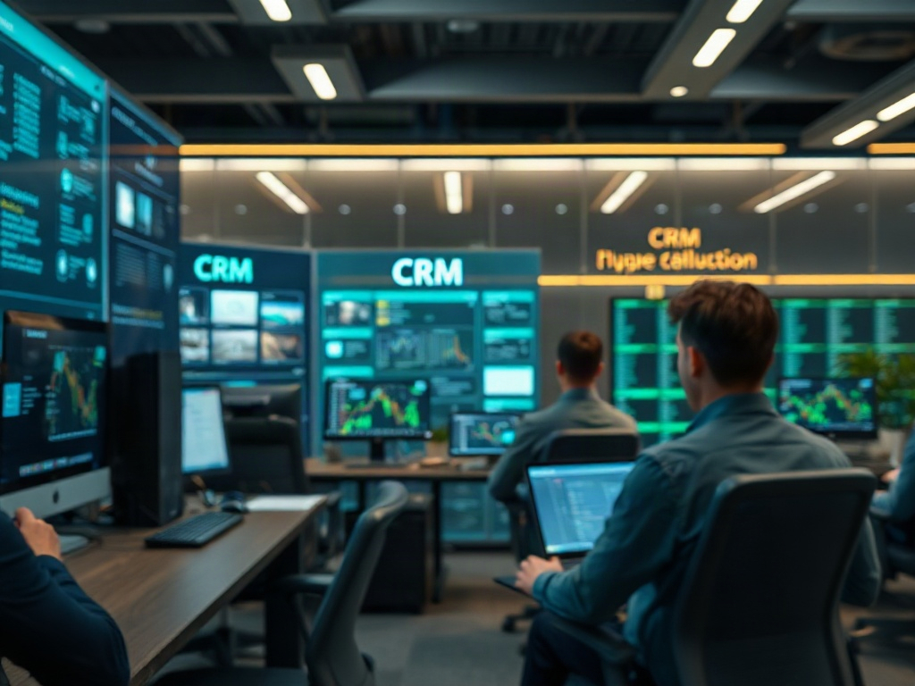 CRM illustration representing automated small business management within no-code systems