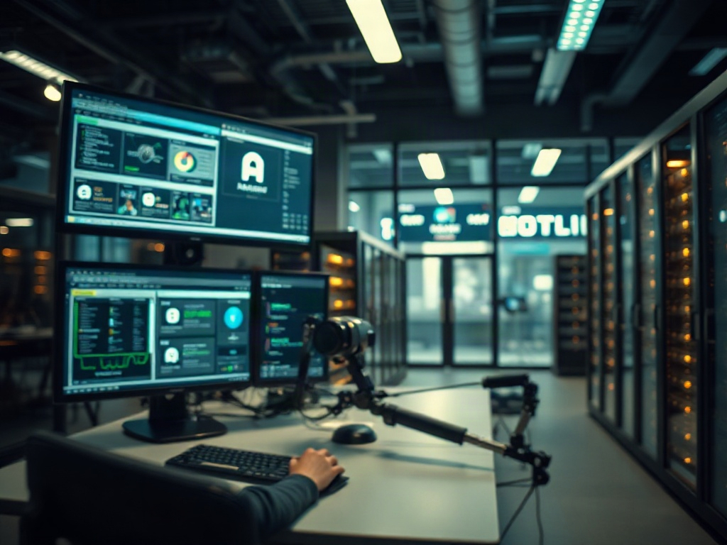 Illustration of a person using a computer for reverse image search to enhance personal cybersecurity defenses