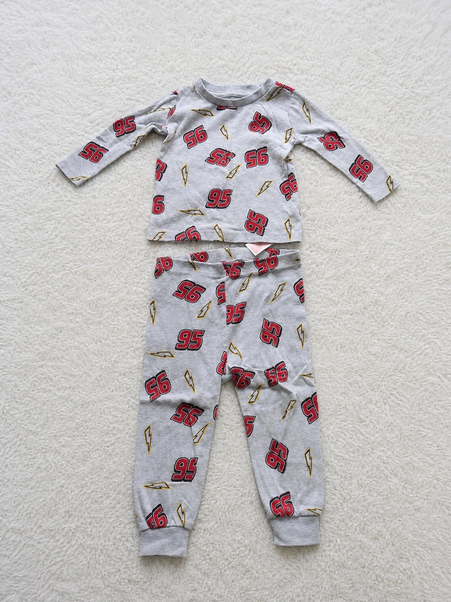 Kids grey 2-piece pyjama set with 95 and lightning print