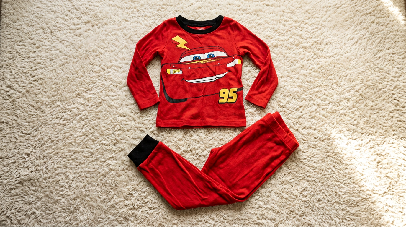 Kids Lightning McQueen Cars Pyjama Set Red Long Sleeve
