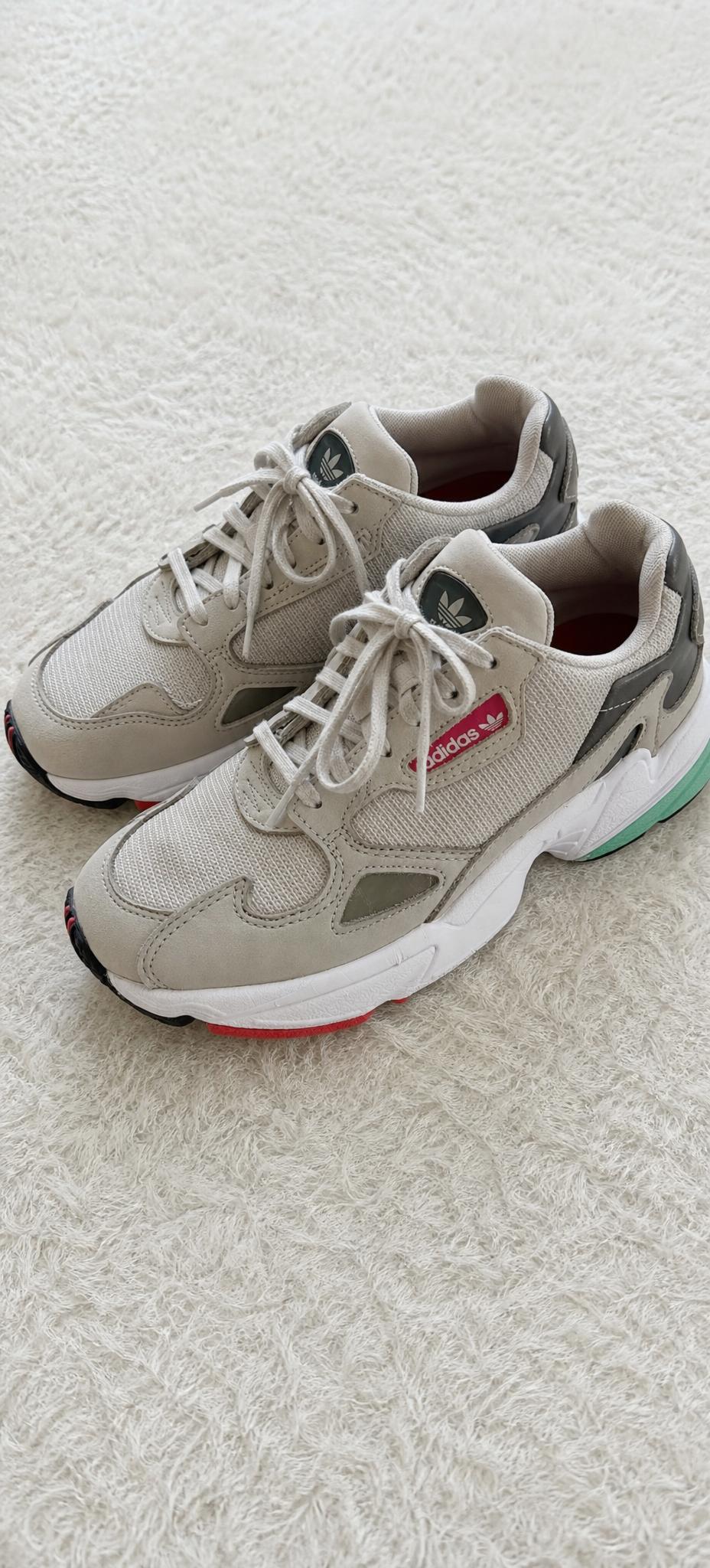 adidas chunky retro mesh trainers cream grey green red