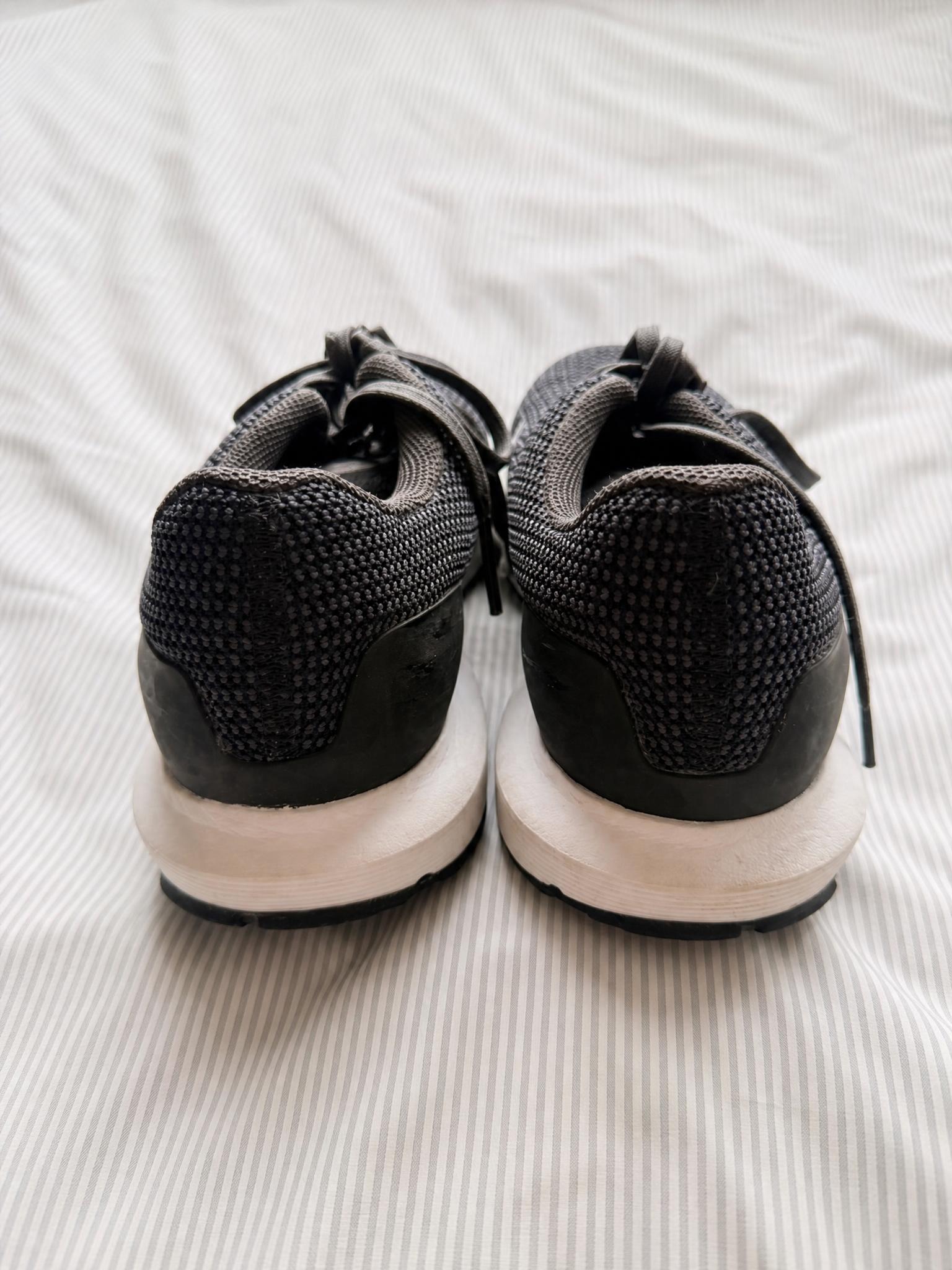Black Mesh Trainers with White Chunky Soles