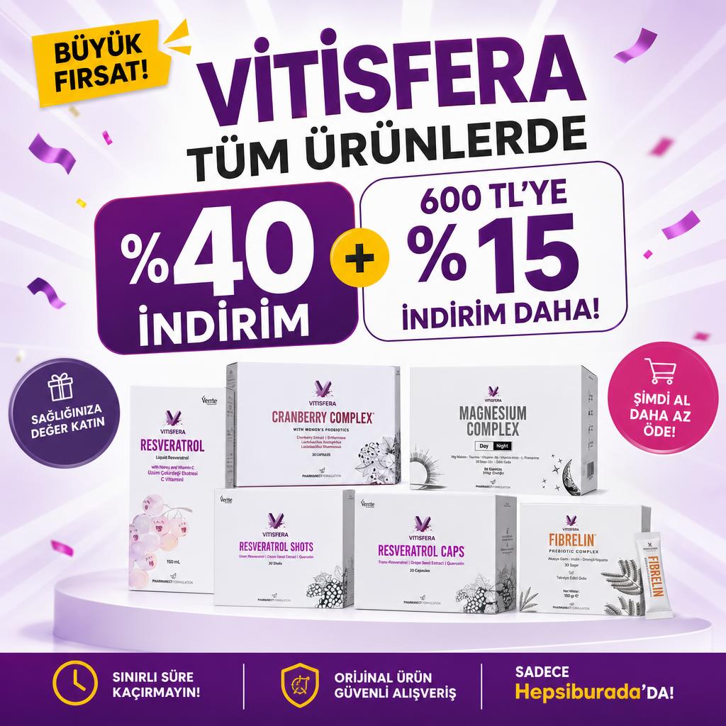 VİTİSFERA TÜM ÜRÜNLERDE %40 İNDİRİM + 600 TL'YE %15 İNDİRİM DAHA!