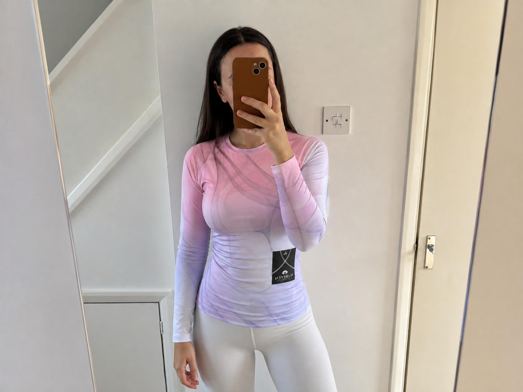 NUBYEN Long Sleeve Abstract Print Sports Top M New