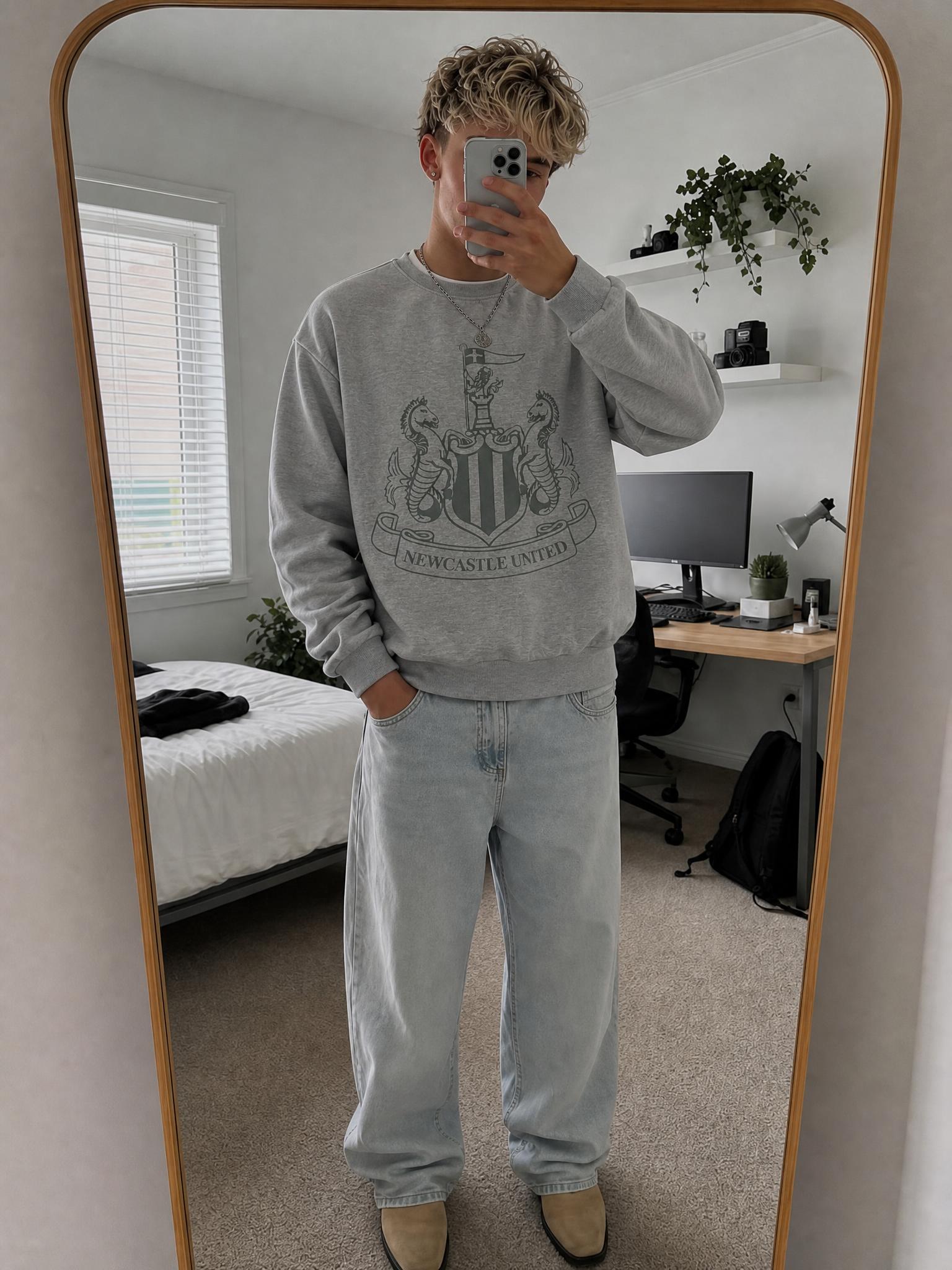 Newcastle United Grey Crewneck Sweatshirt XL