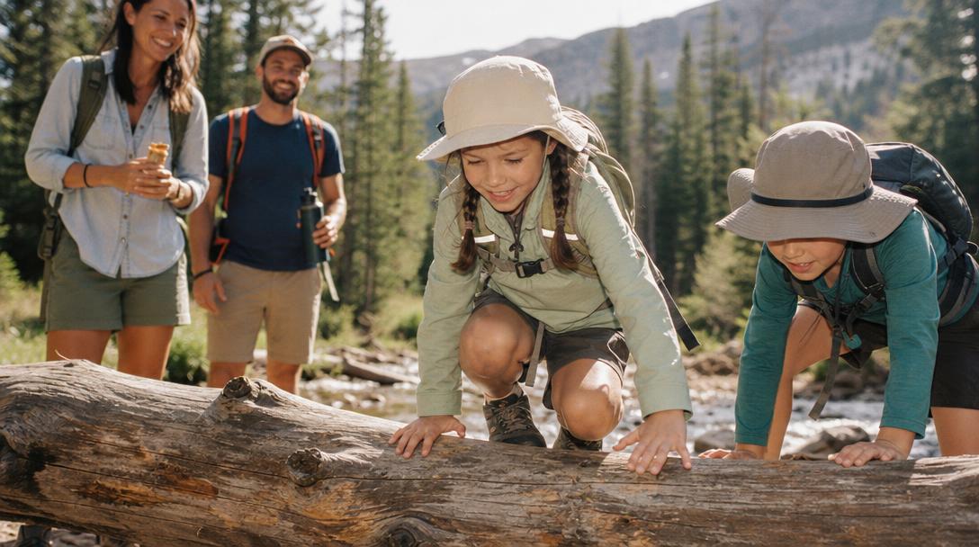 A cotton shirt hanging outdoors with hiking background