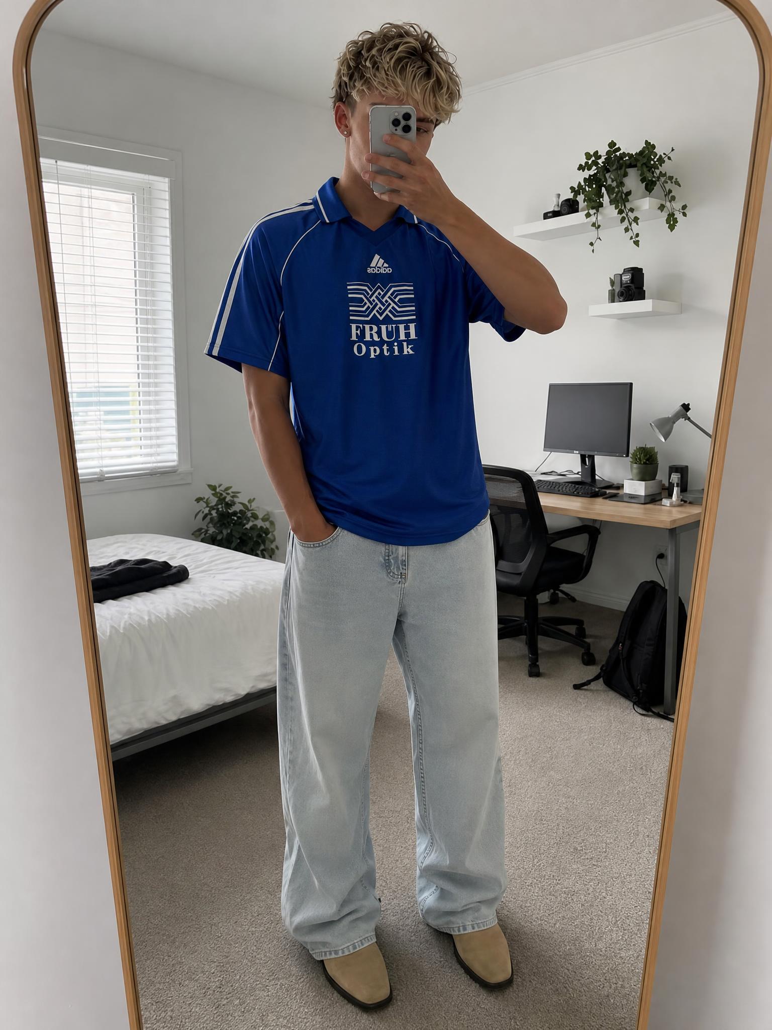adidas Blue FRUH Optik Football Sports Jersey