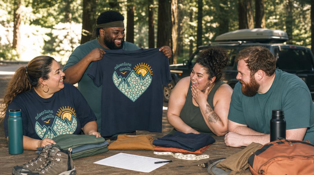 Comparison chart for plus size hiking shirts by retailer