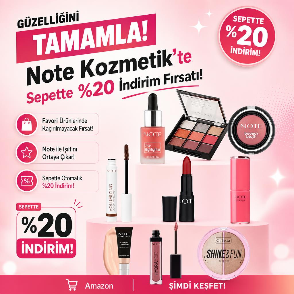 Note Kozmetik'te Sepette %20 İndirim Fırsatı!