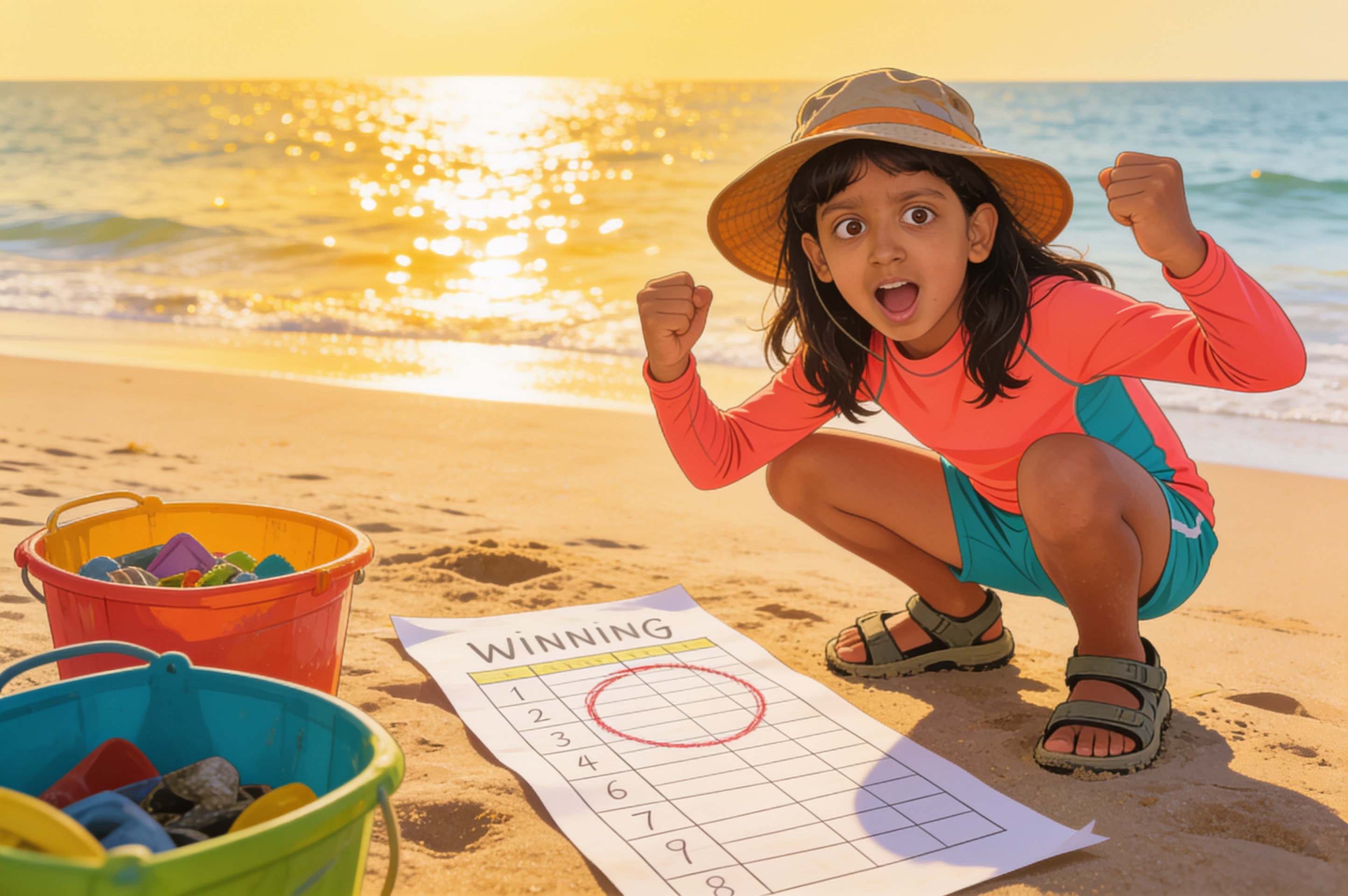 Shreya's Great Juhu Beach Count — illustration for page 7