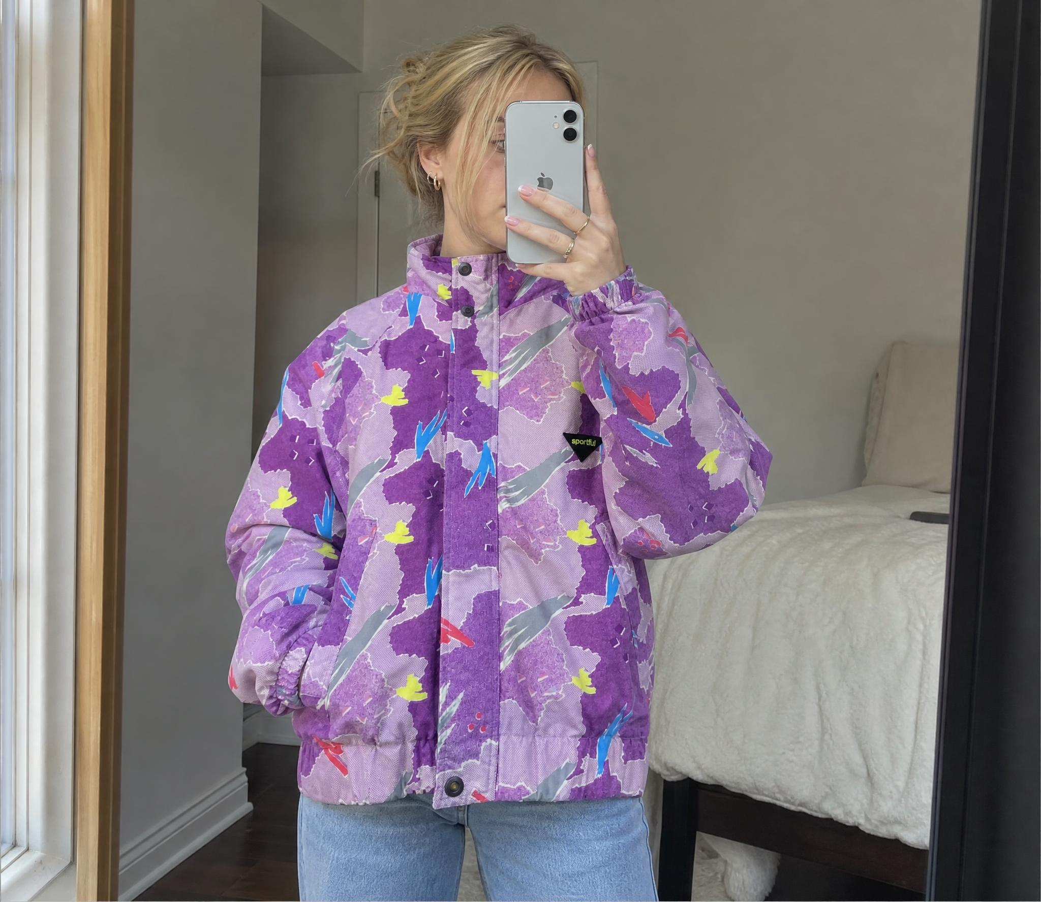 Sportful Vintage Abstract Print Sports Jacket Purple
