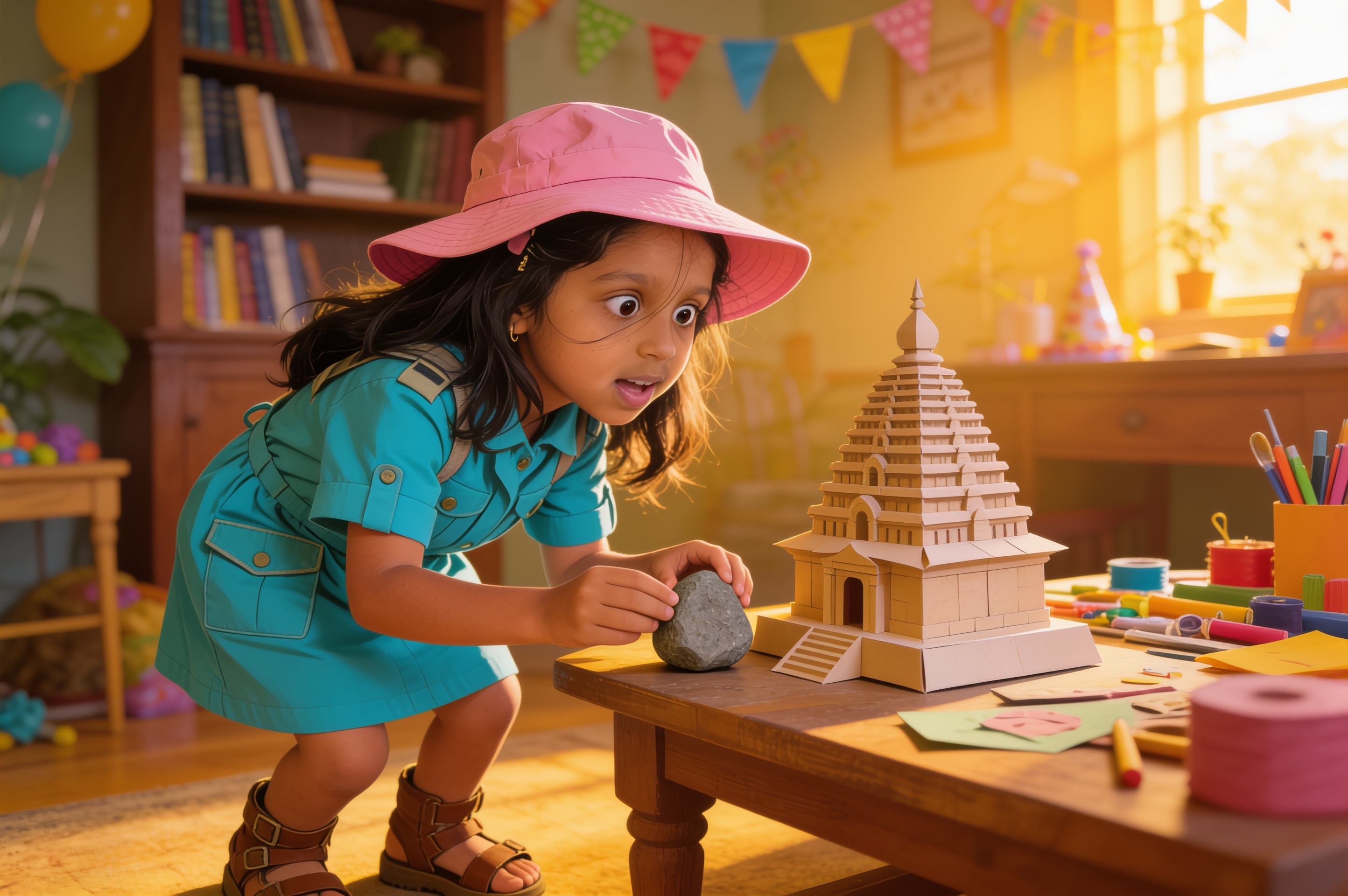 Aahana's Paper India: A Tour for Her Birthday — illustration for page 3