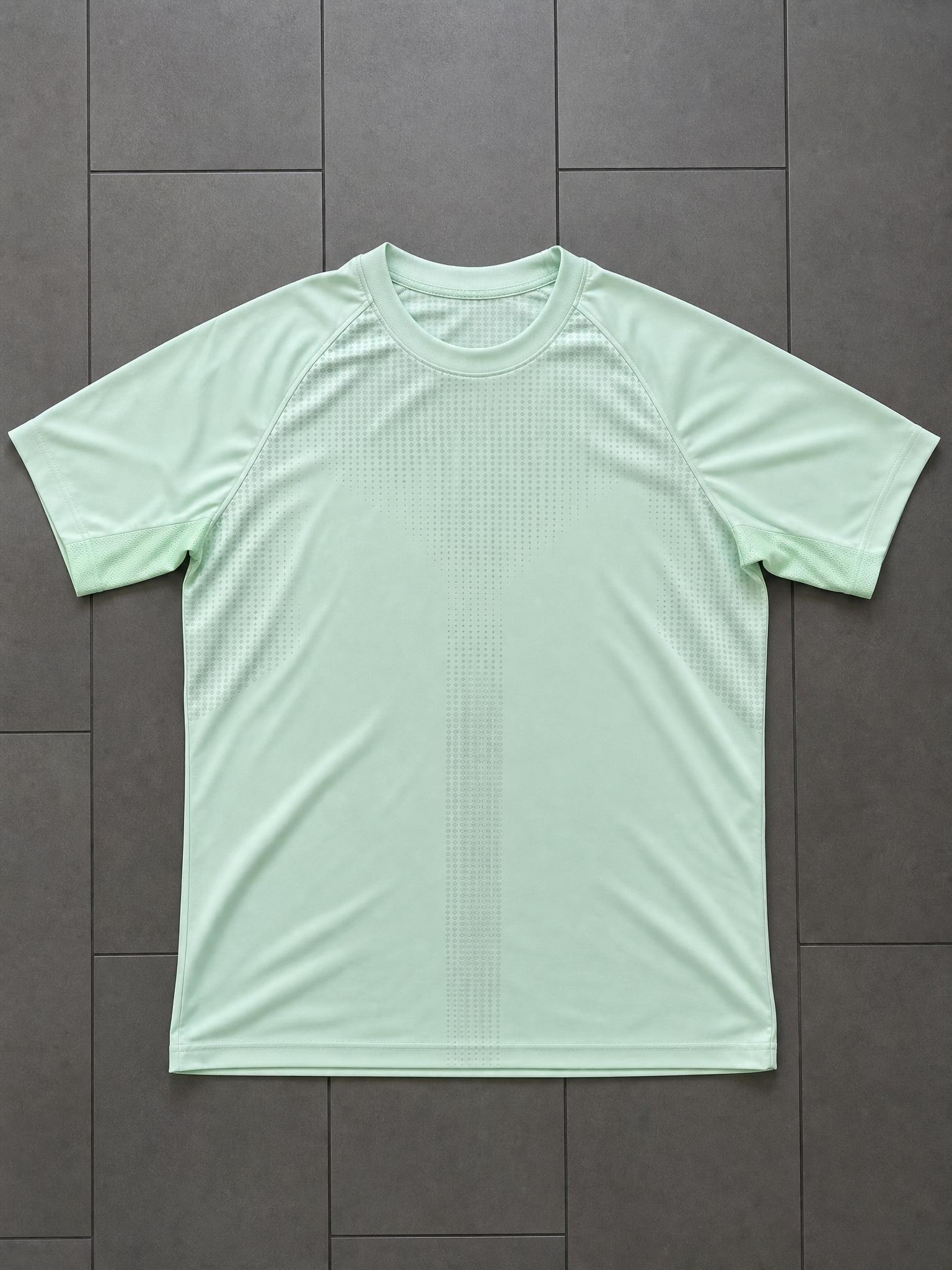 Mint Green Short Sleeve Sports Running Top with Mesh Panels