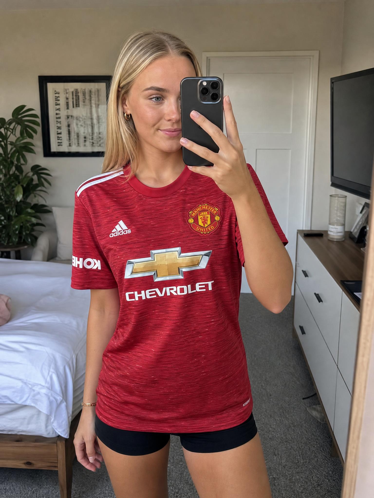 adidas Manchester United Red Football Shirt with Sponsors