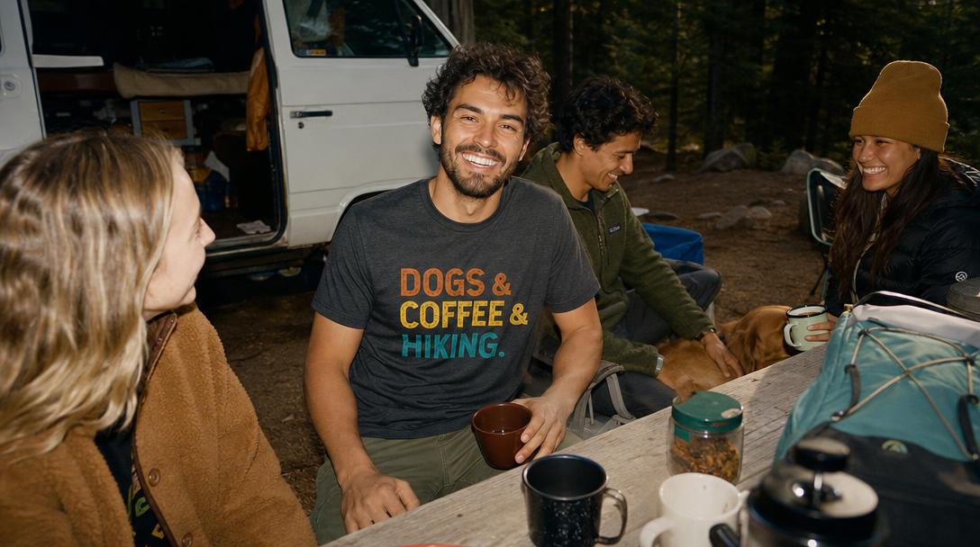Men's hiking outfit formula example on trail