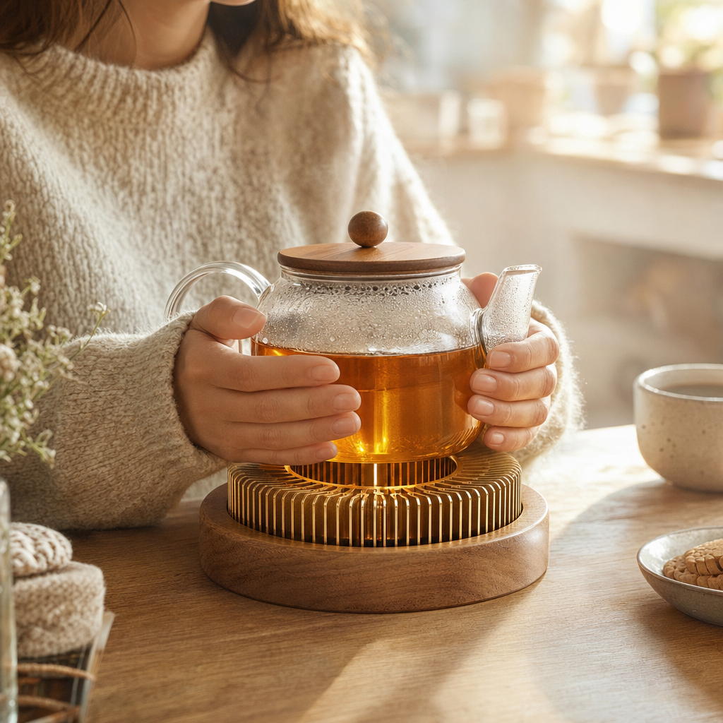 Une bougie, une théière, et voilà