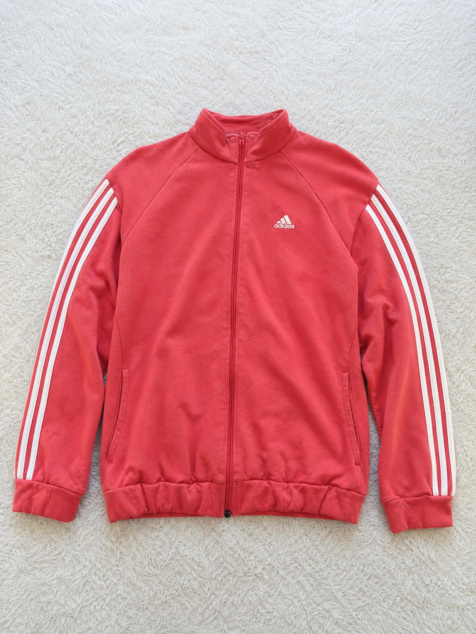 adidas Pink Track Jacket with 3 Stripes – Very Good