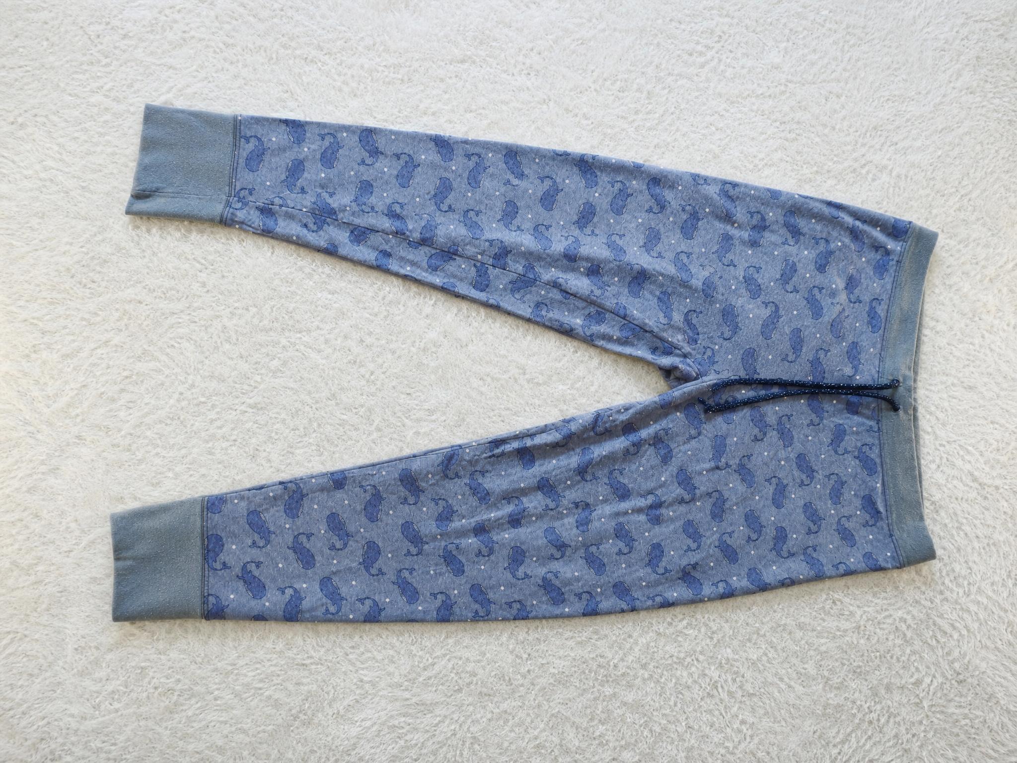 Blue Paisley Print Drawstring Lounge Trousers