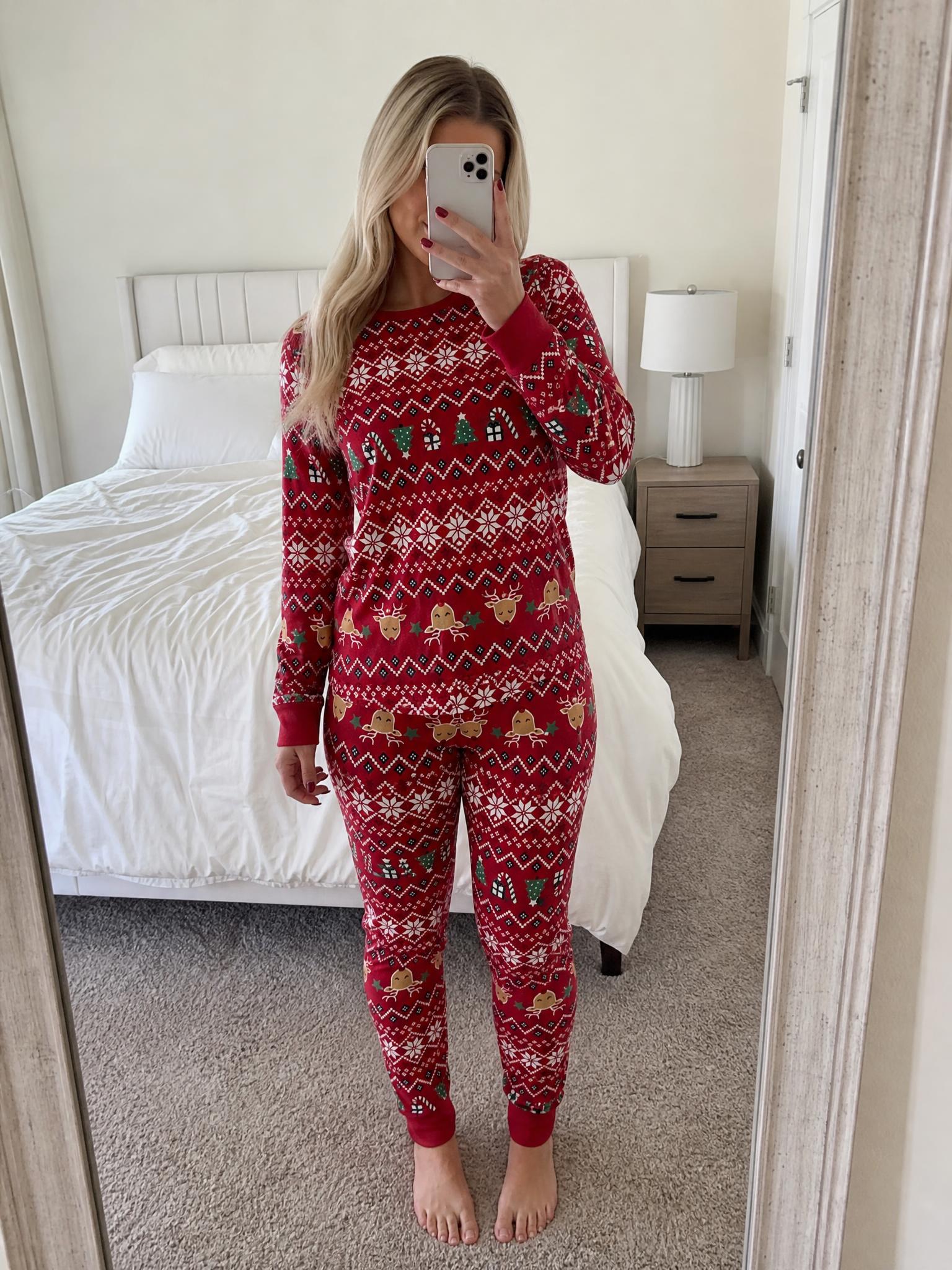 Kids Red Christmas Christmas Tree & Reindeer Sleepsuit