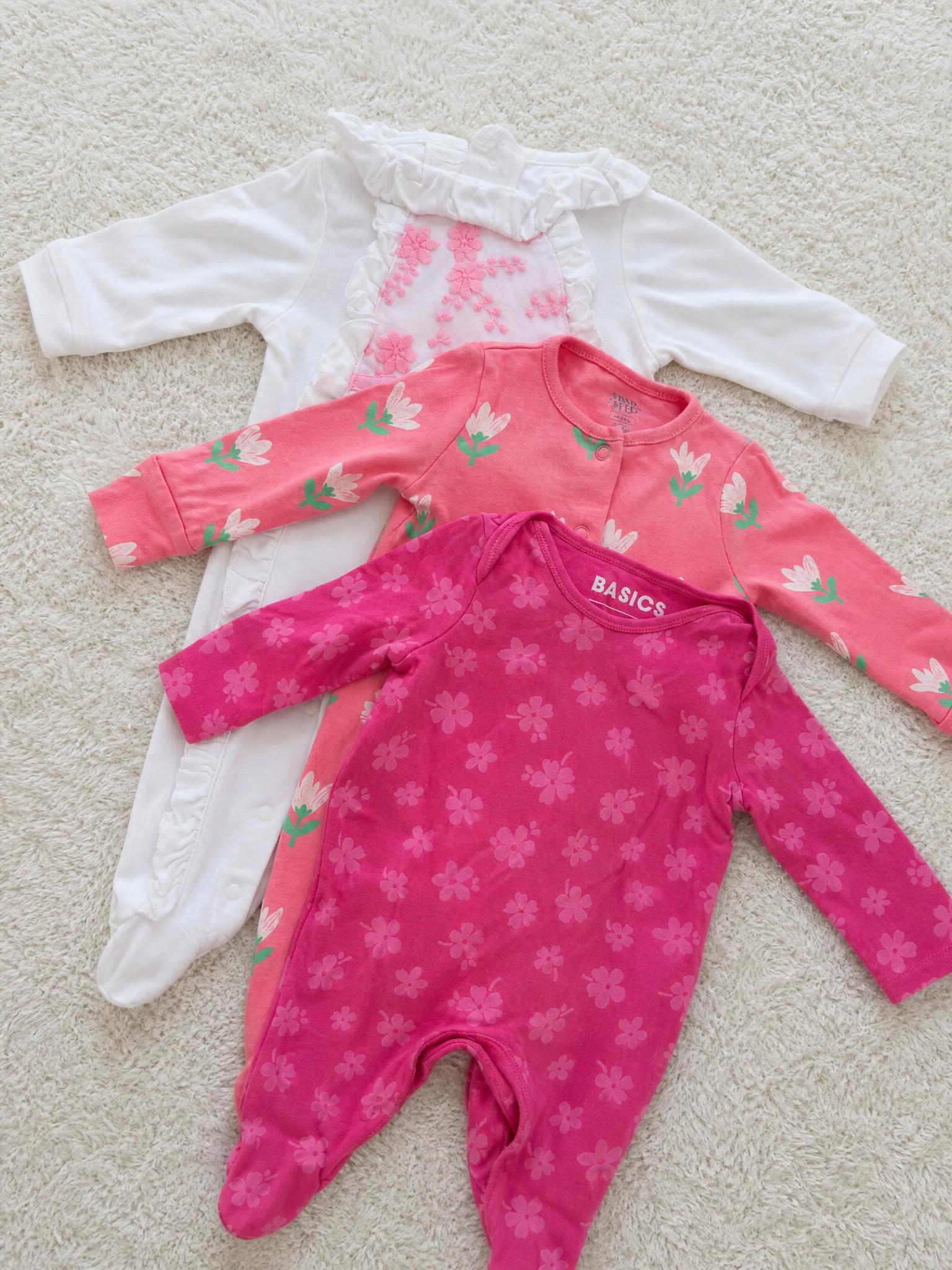 Basics Baby Floral Long-Sleeve Bodysuit Bundle