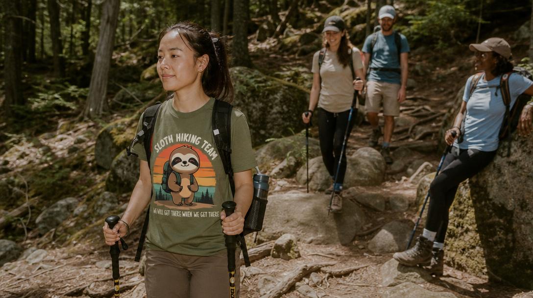 Person performing strength training on trail