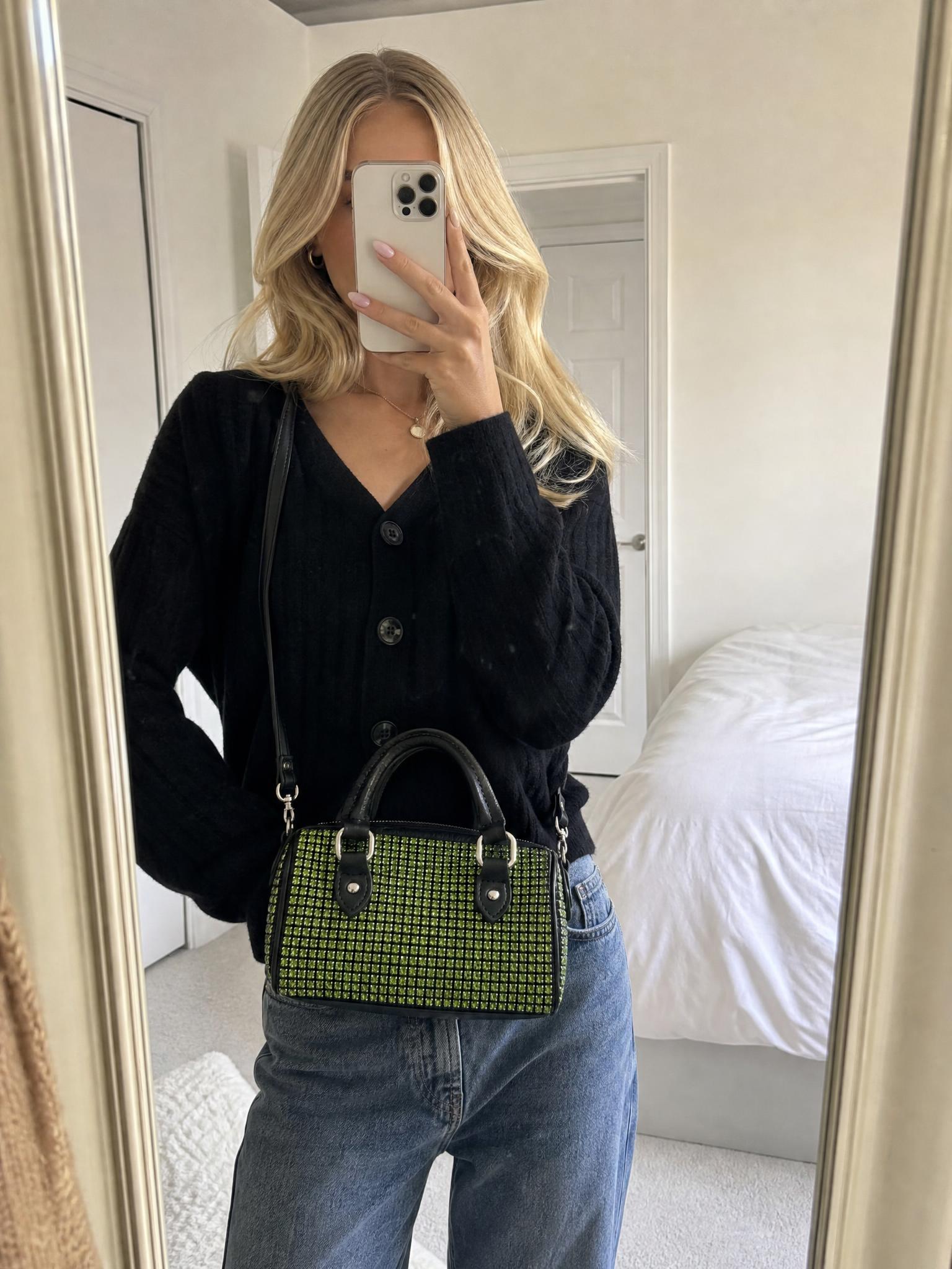 Topshop Green Sequin Shoulder Bag New With Tags