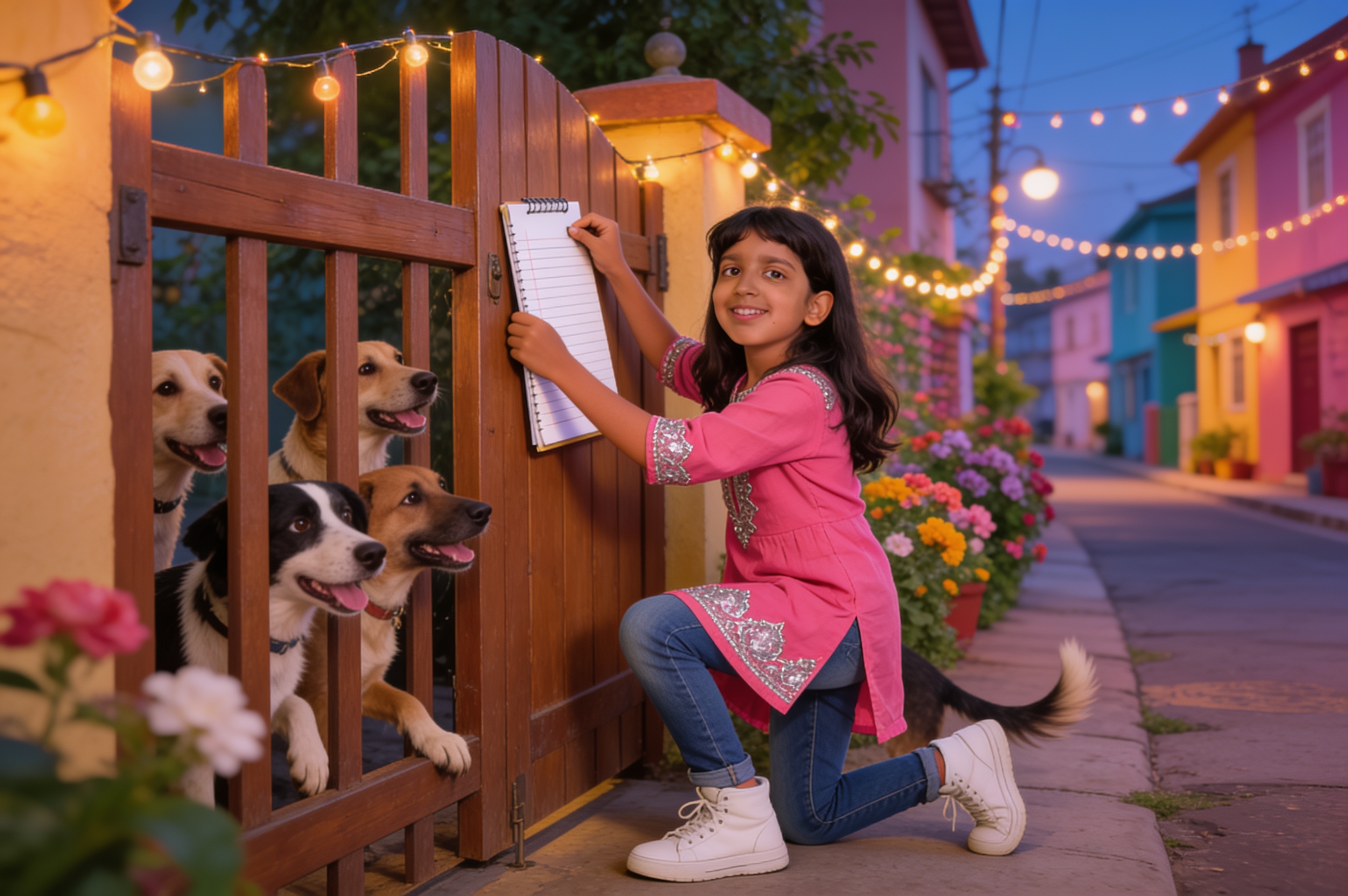 Shreya's Ledger for the Dogs of Gate Street — illustration for page 8