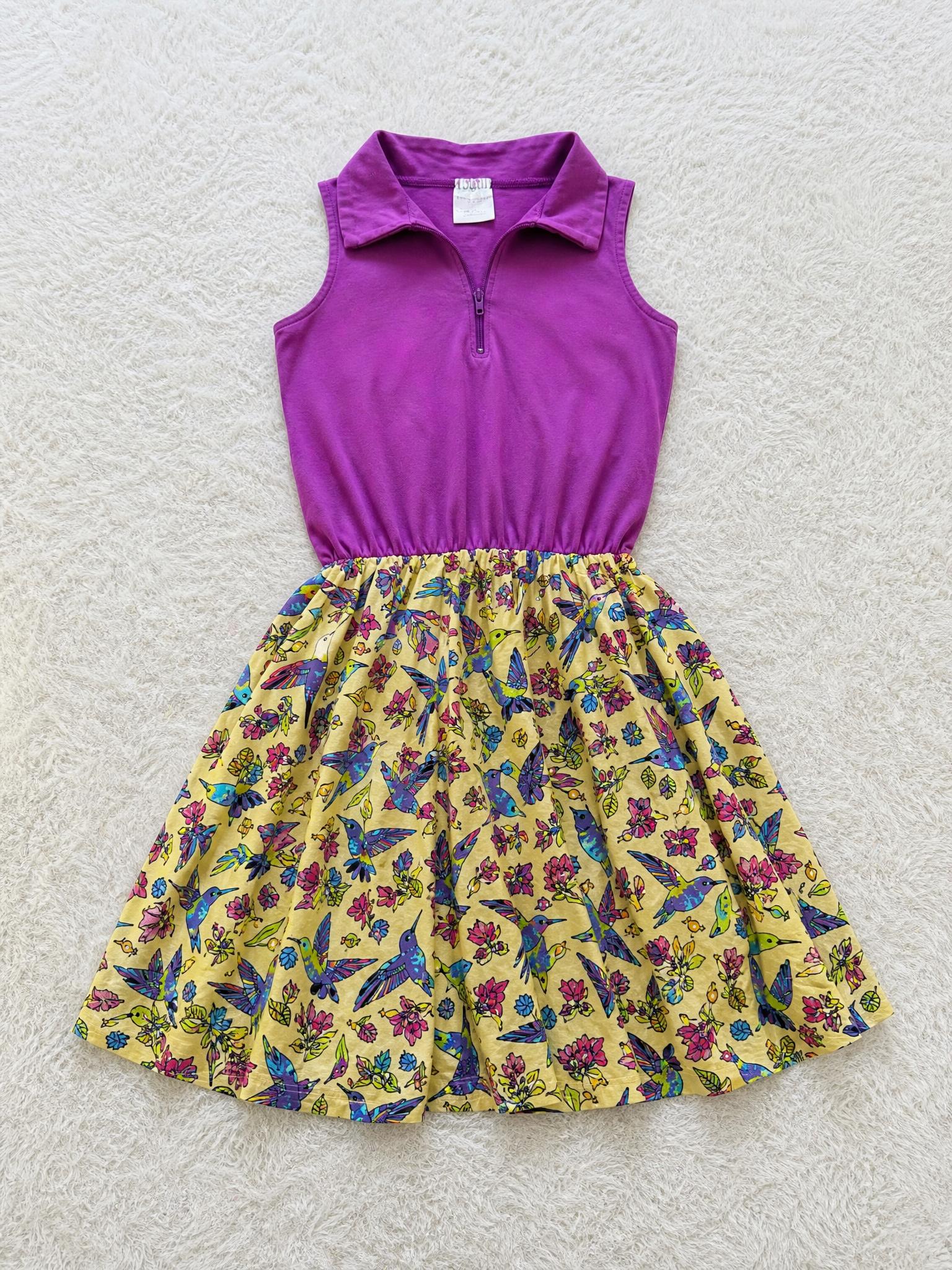 Tuc Tuc Girls’ Purple Hummingbird Print Dress