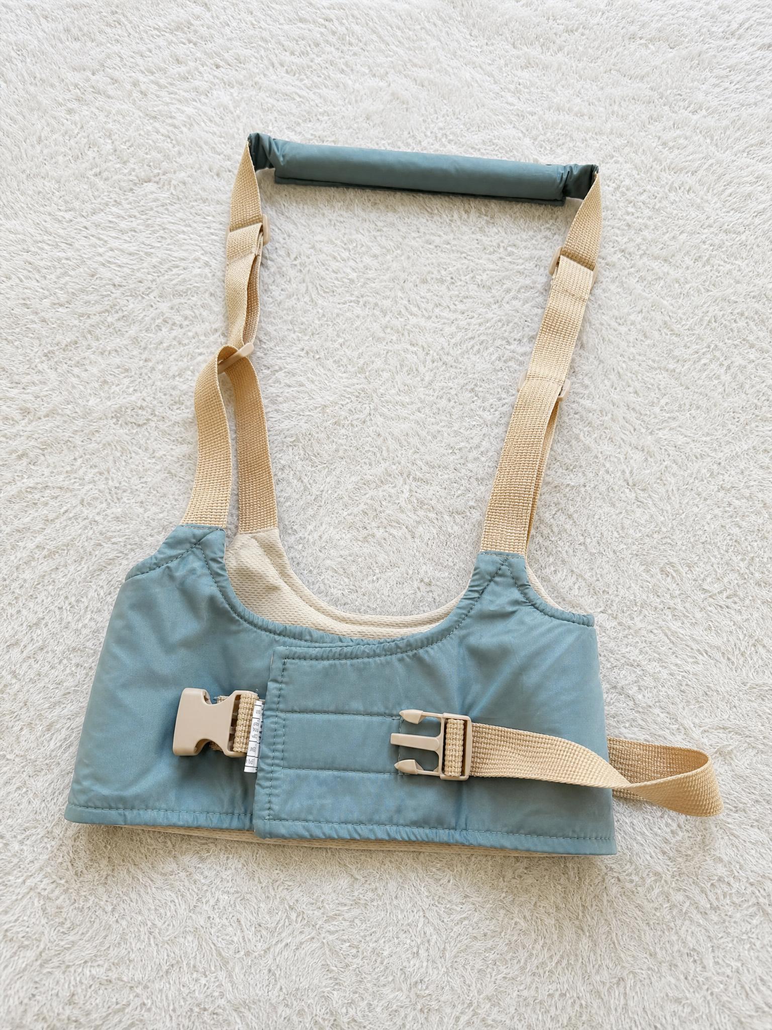Teal Baby Carrier with Adjustable Beige Straps – Very Good