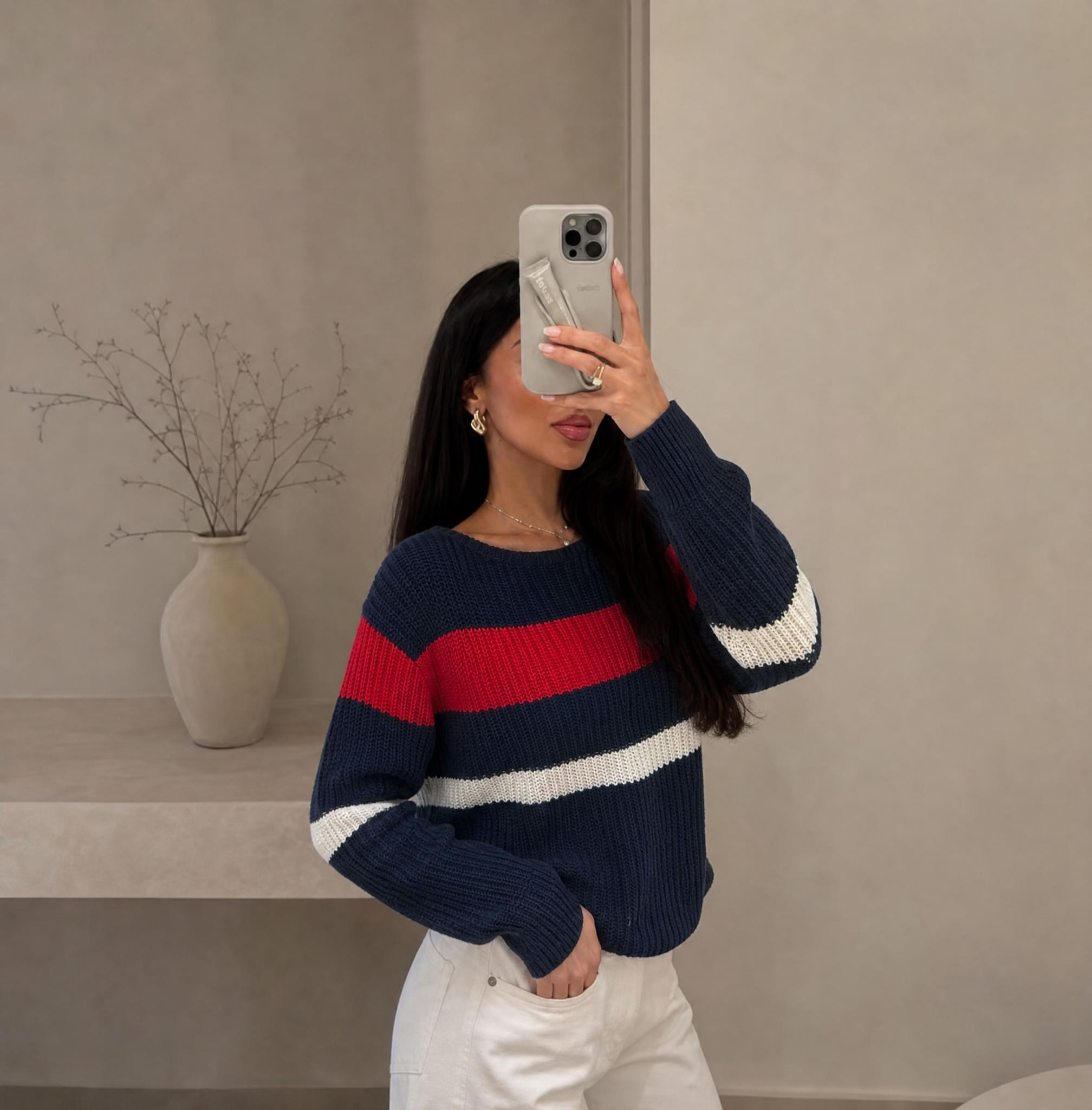 Lauren Jeans Co Ralph Lauren Striped Knit Jumper Very Good