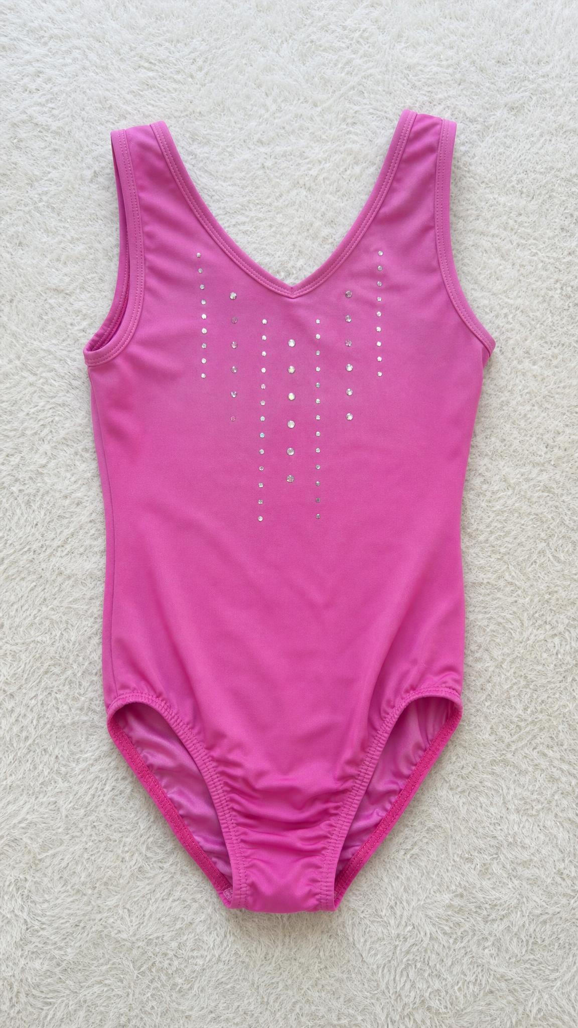 Domyos pink girls’ one-piece swimsuit with silver details, 86cm