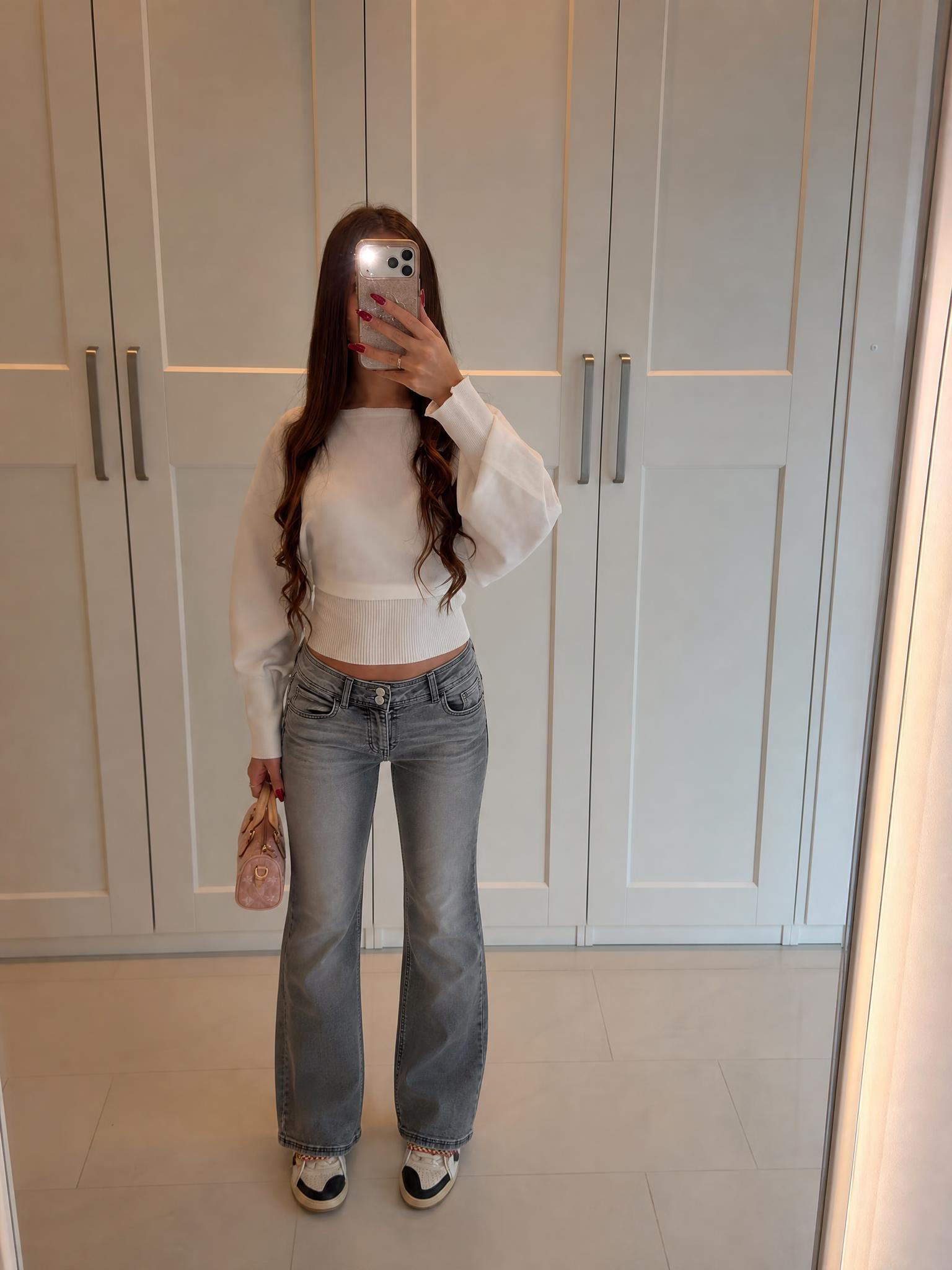 Washed Charcoal Grey Wide-Leg Jeans – Very Good Condition
