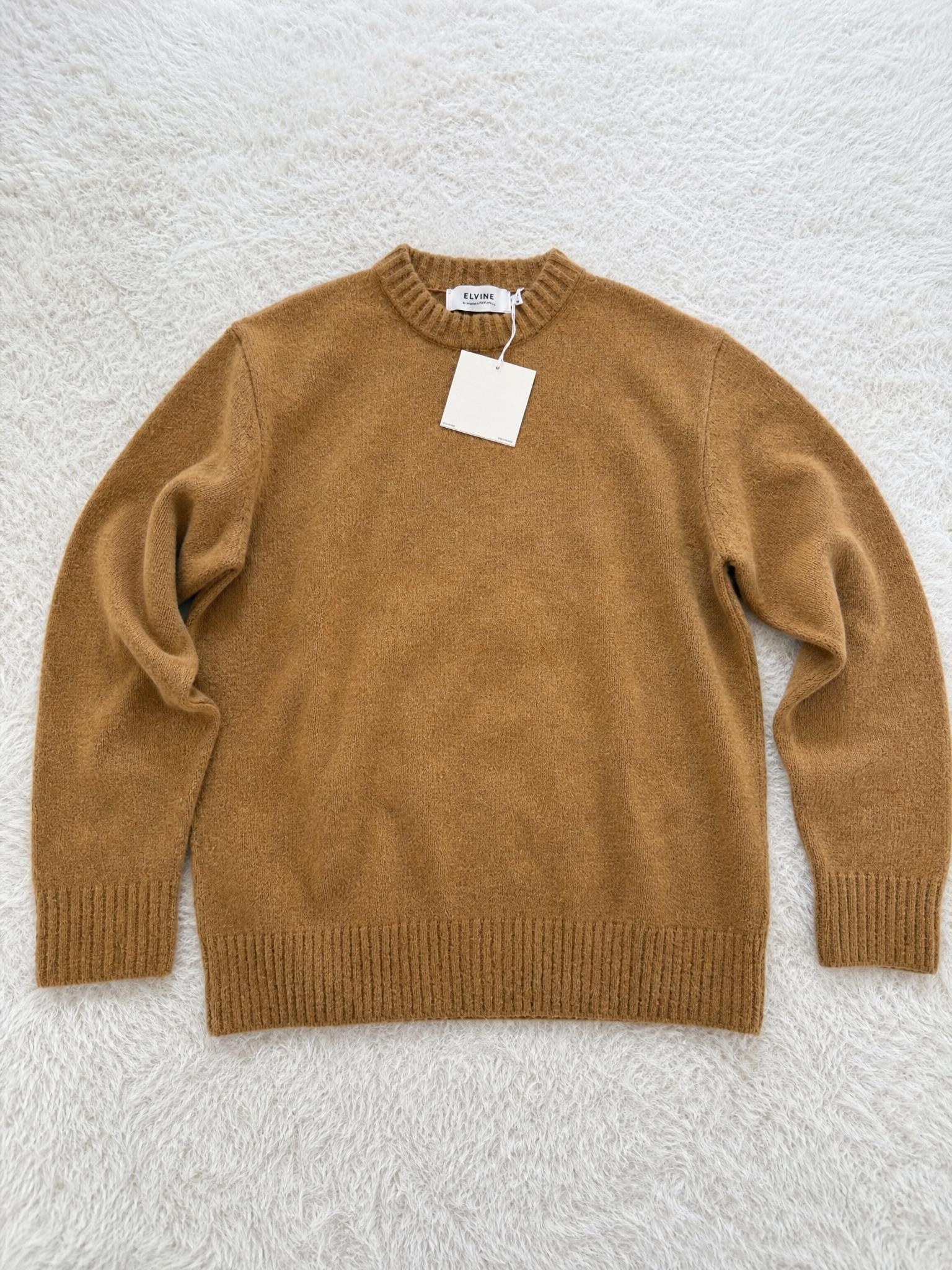 Elvine Camel Brown Crew Neck Jumper New With Tags