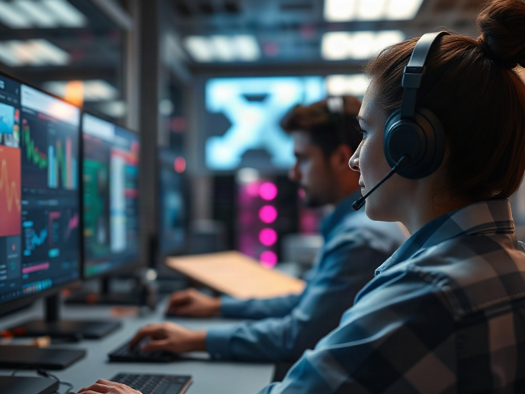 Illustration of AI customer support bots reducing business costs by 60% in AI tools niche