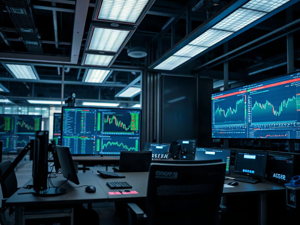 Illustration of AI-powered real-time financial data monitoring dashboard for AI financial modeling