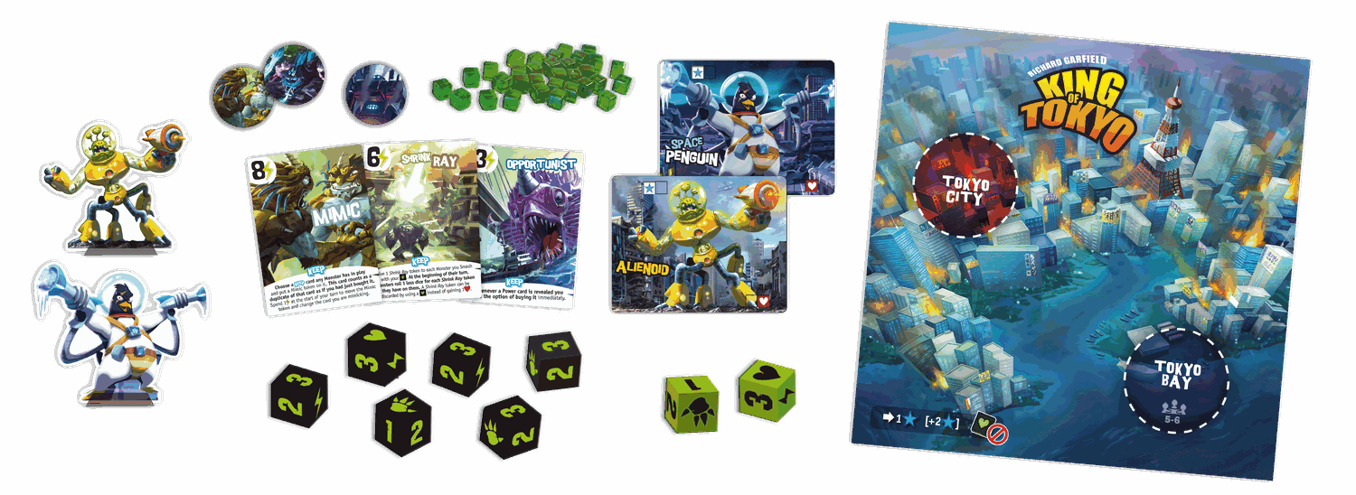 All the components of King of Tokyo