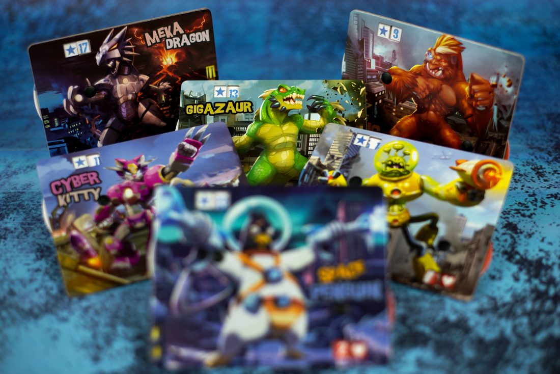 The six Monster boards of King of Tokyo