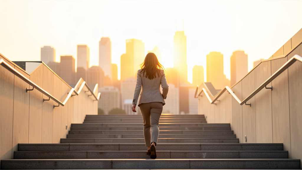 Profesional subiendo hacia su meta al amanecer: el sistema BAS y la búsqueda de recompensa (BIS/BAS)