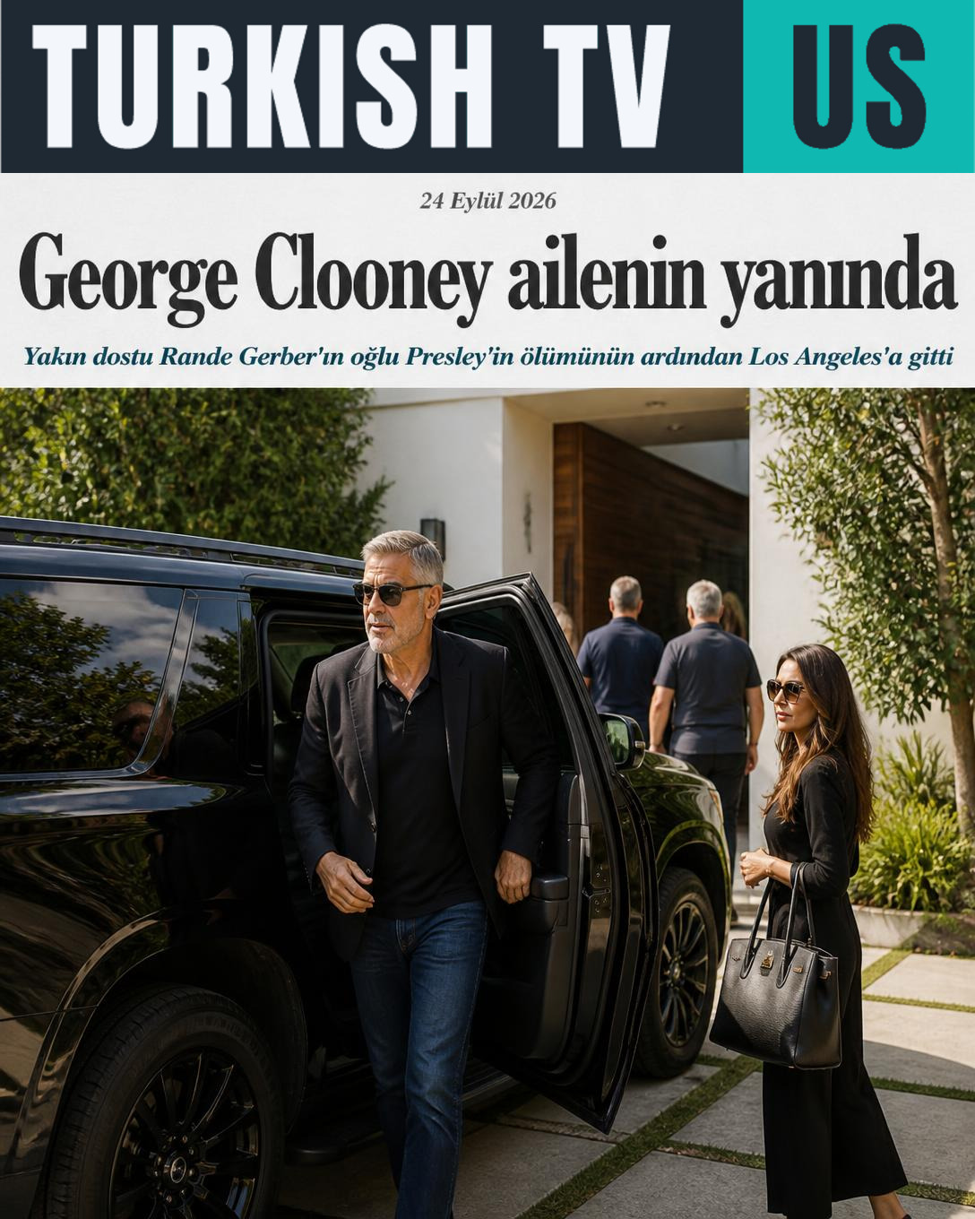 George Clooney ailenin yanında