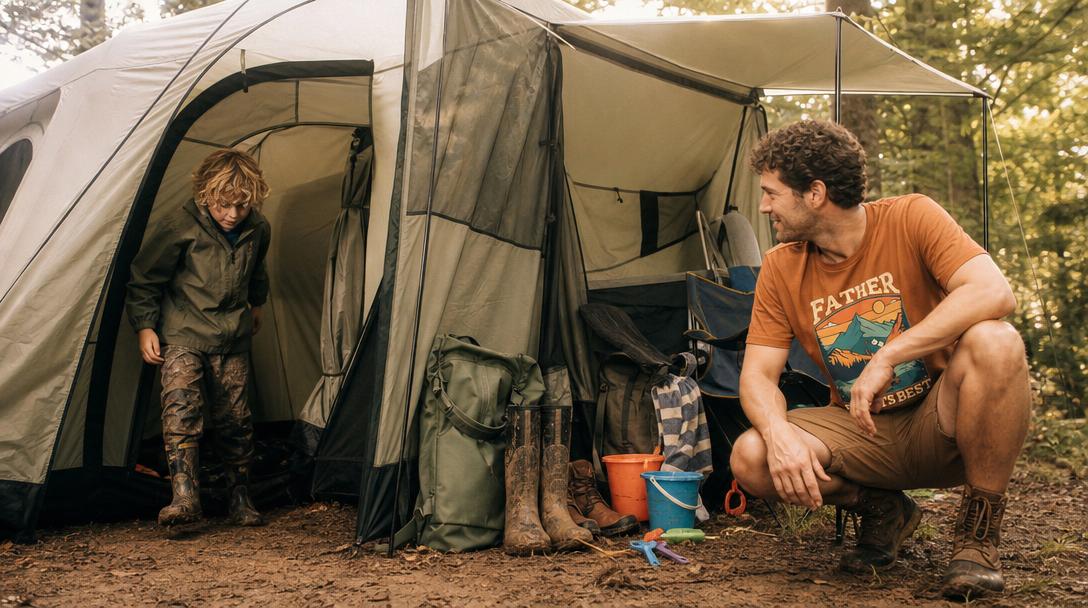 Camping tent peak height and doors