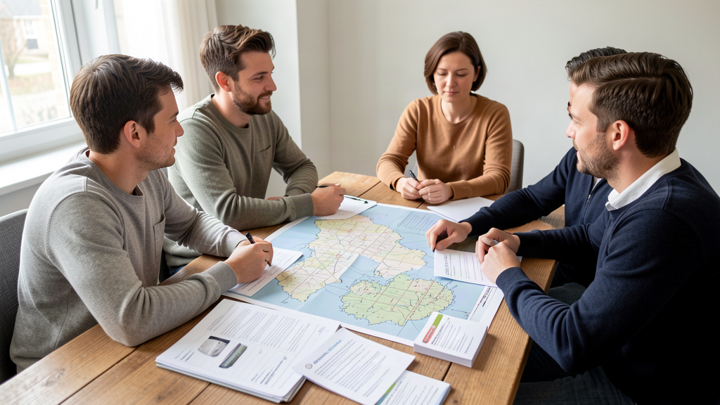 Equipe e-commerce à Caen travaillant sur une carte de mots-clés et des fiches produits