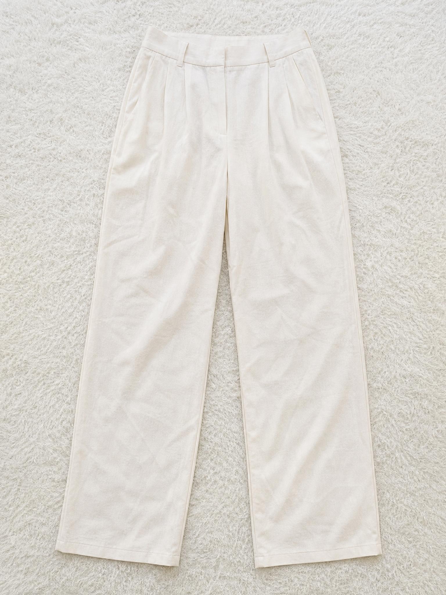 Amisu ivory white straight-leg trousers size 32