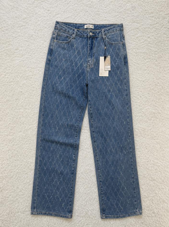 Liu Jo patterned straight-leg jeans with diamond stitching, new