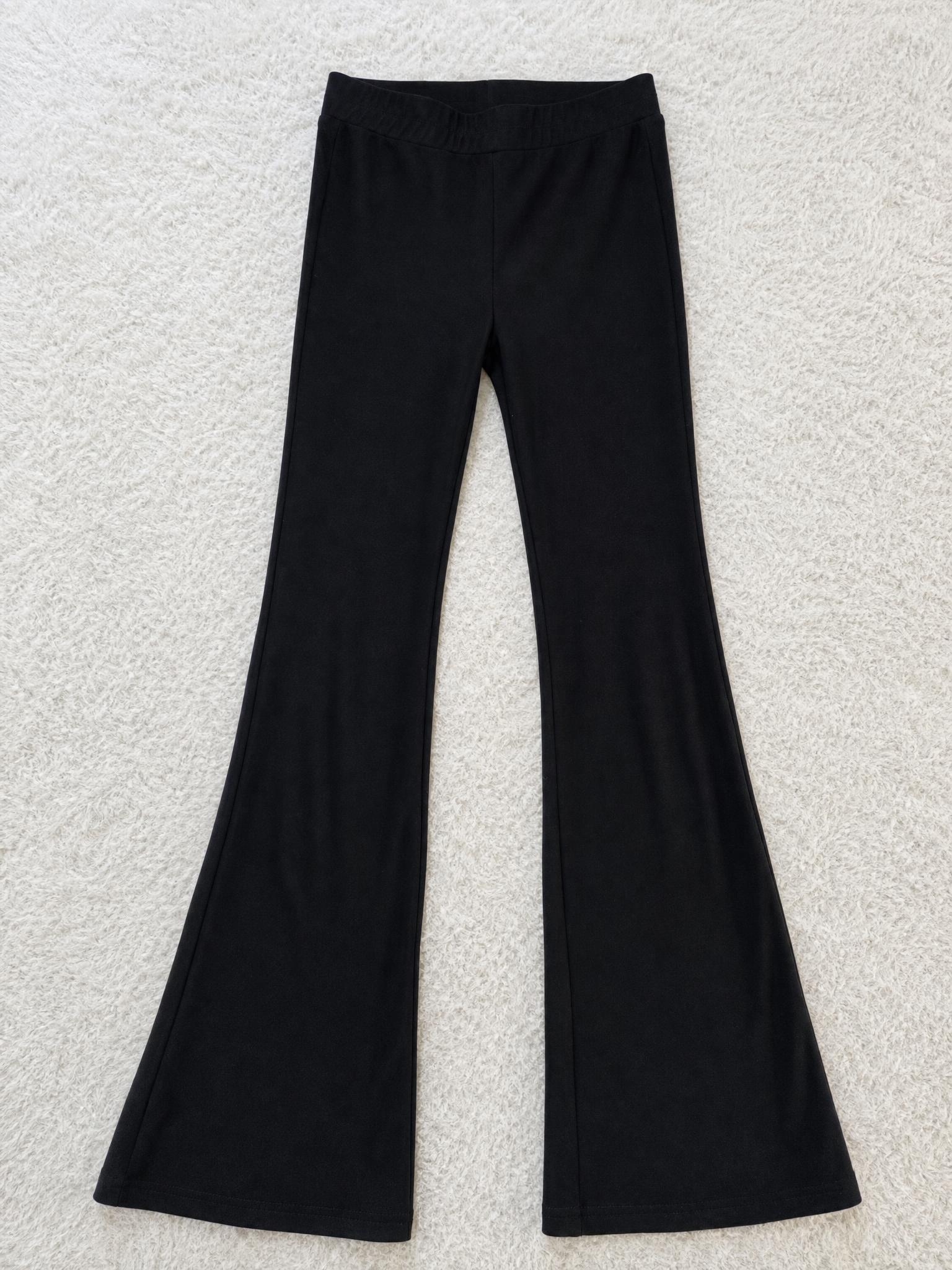 Black high-waisted flared trousers – very good condition